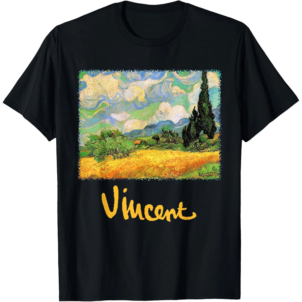 Van Gogh Wheat Field With Cypresses T-Shirt | 1889 Famous Art Tee