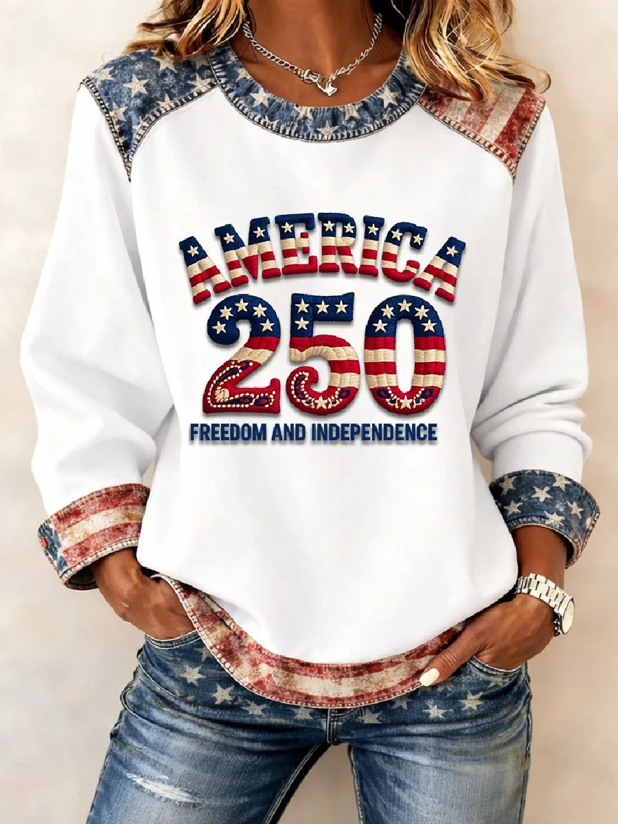 America 250 Freedom And Independence Sweatshirt Independence Day Clothing Patriotic Gifts
