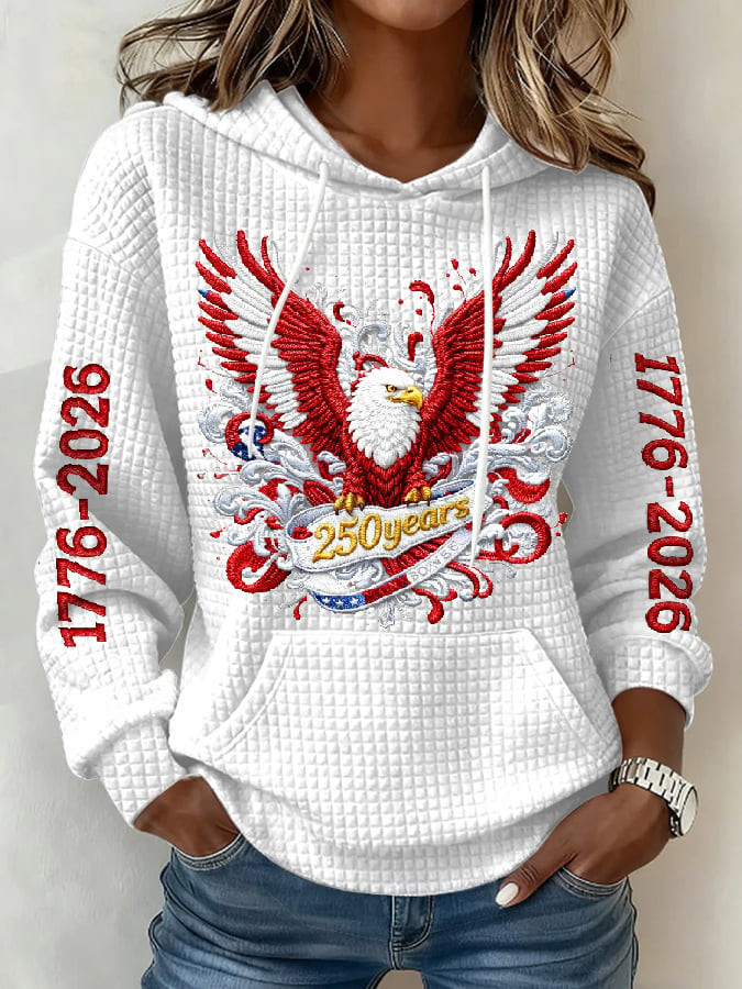Eagle America 250 Years 1776 2026 Hoodie Patriotic Hooded Sweatshirt Fourth Of July Gifts