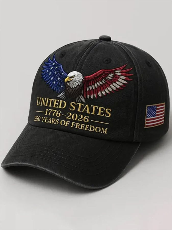 United States 250th Year Celebration Hat 250 Years Freedom Eagle Cap Military Gift