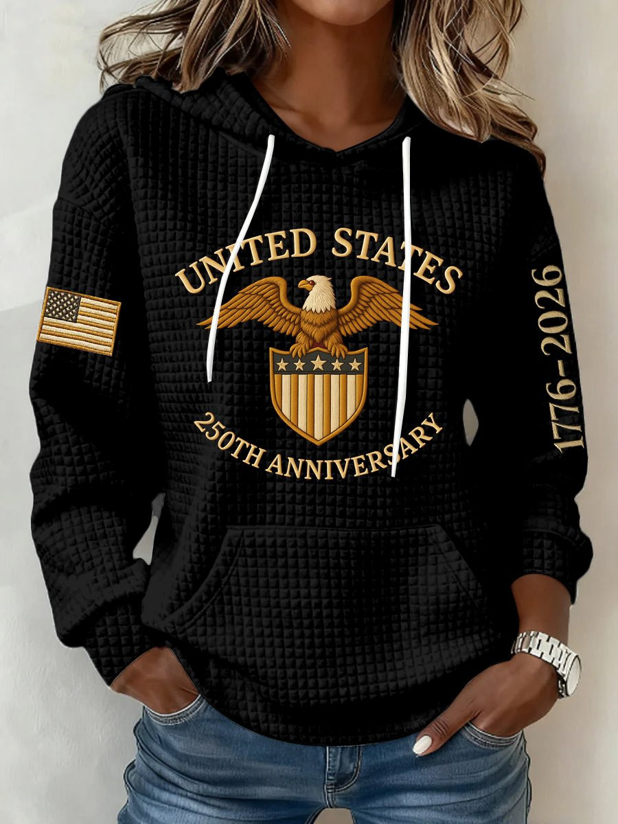 USA 250Th Anniversary Hoodie Fourth Of July Hooded Sweatshirt Patriotic Gifts For Wife