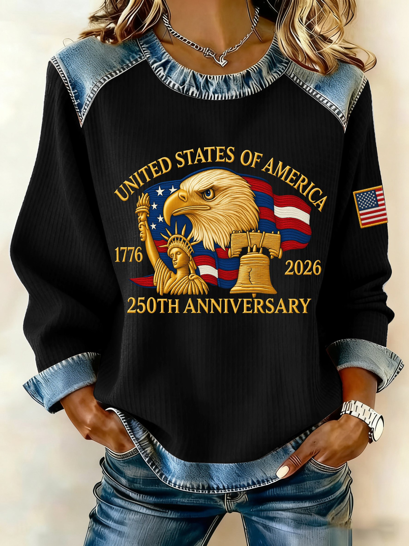 USA 250Th Anniversary Sweatshirt Fourth Of July Attire Gifts For Independence Day