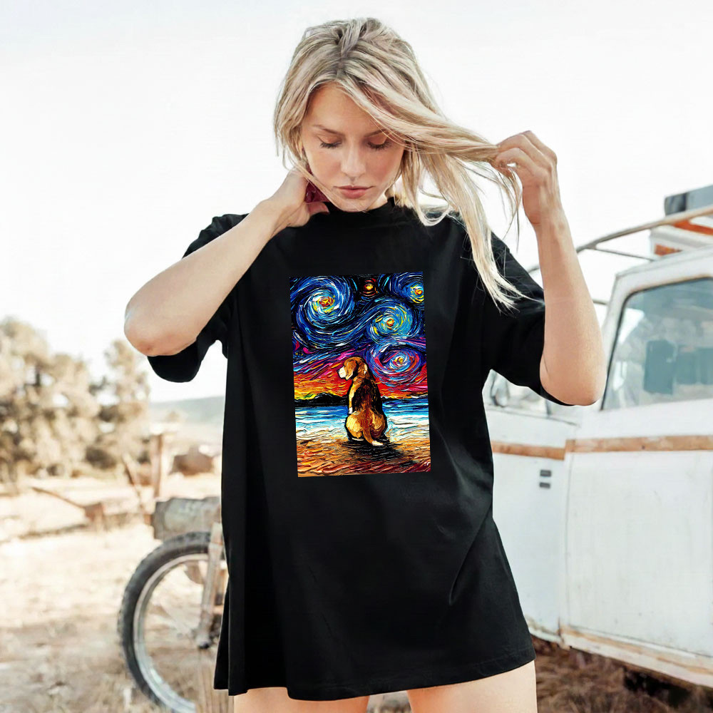 Beagle Starry Night T-Shirt Van Gogh Art Print Tee Gift For Beagle Lover Dog Owner Home Decor - Finearttee Beagle Starry Night T-Shirt Van Gogh Art Print Tee Gift For Beagle Lover Dog Owner Home Decor - Finearttee