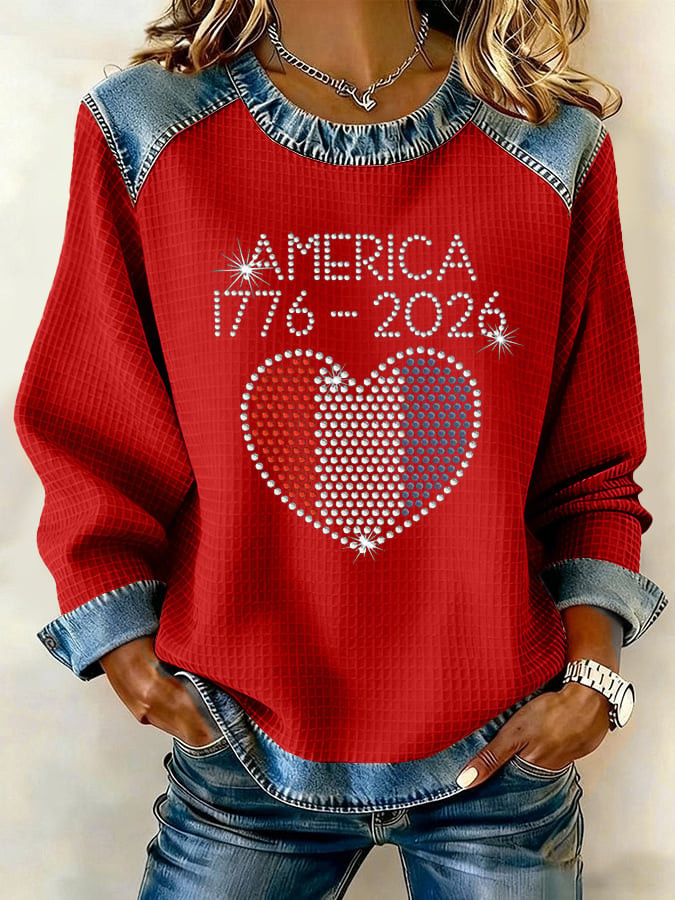 America 1776 2026 Sweatshirt 4 Th Of July Clothes American Flag Outfit For Women America 1776 2026 Sweatshirt 4 Th Of July Clothes American Flag Outfit For Women
