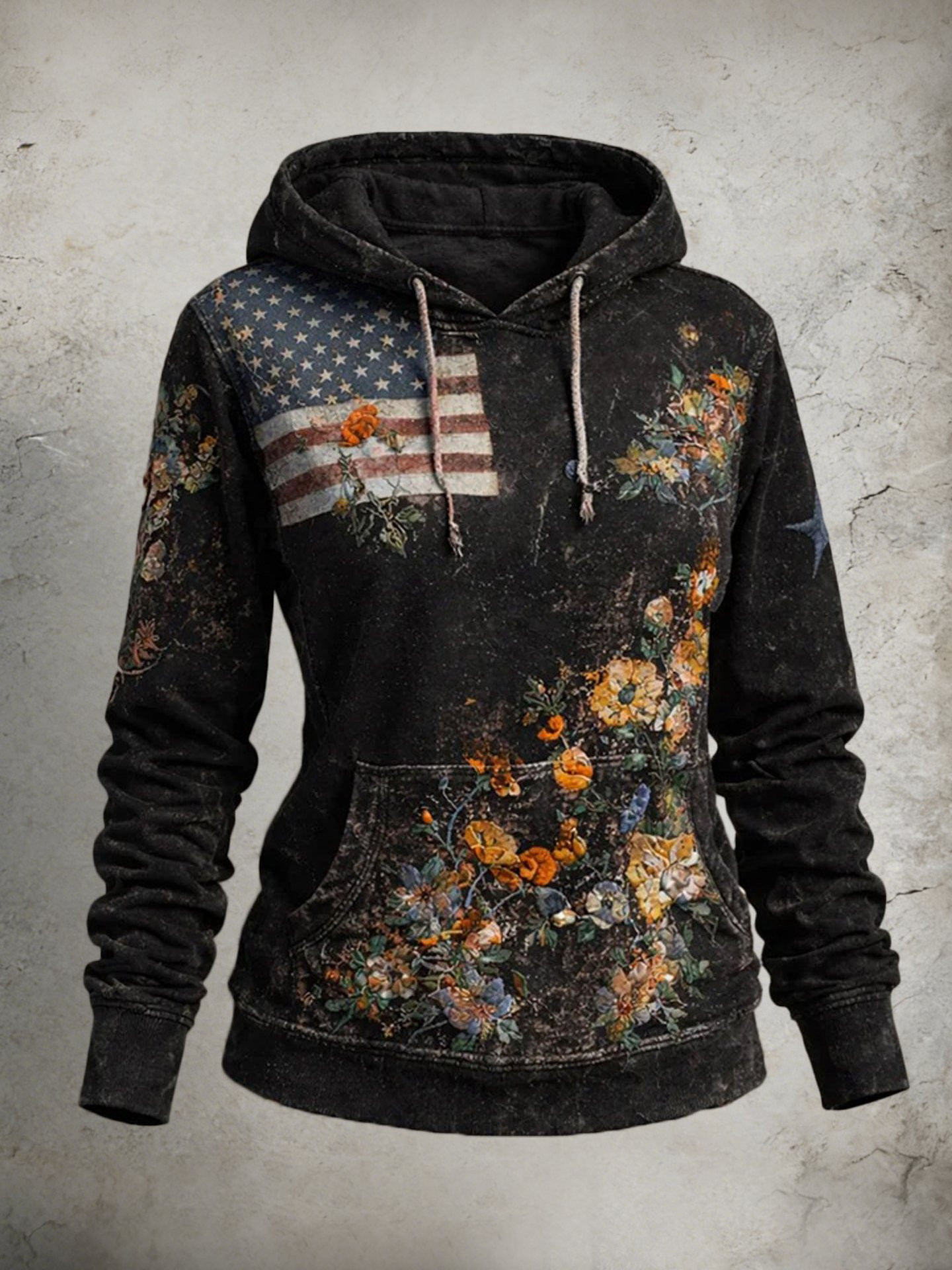 America 250 Years 1776 2026 Hoodie Floral Patriotic Hooded Sweatshirt Fourth Of July Presents