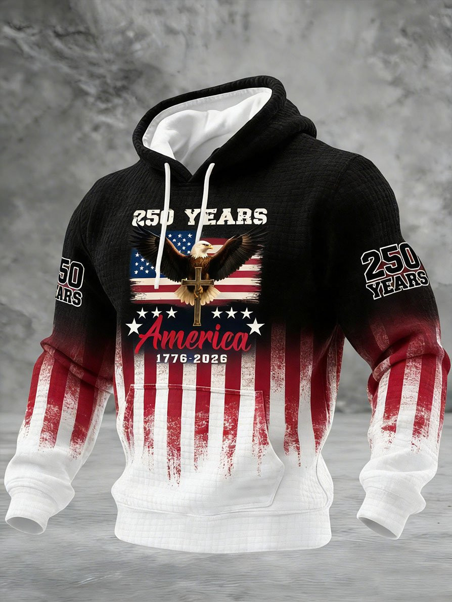 America 250 Years 1776 2026 Hoodie US Flag Apparel Fourth Of July Apparel Patriotic Gifts