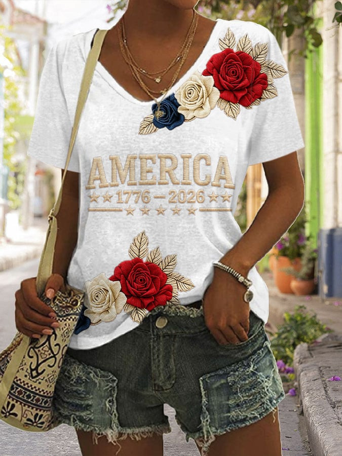 America 250 Years 1776 2026 V-Neck Shirt Independence Day Clothes Fourth Of July Presents America 250 Years 1776 2026 V-Neck Shirt Independence Day Clothes Fourth Of July Presents