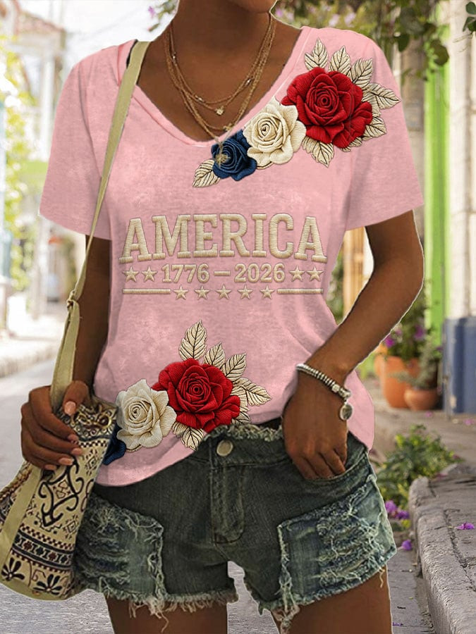 America 250 Years 1776 2026 V-Neck Shirt Independence Day Clothes Fourth Of July Presents America 250 Years 1776 2026 V-Neck Shirt Independence Day Clothes Fourth Of July Presents