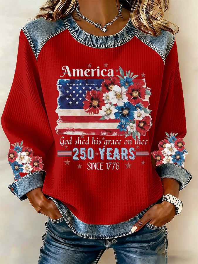 America 250 Years Since 1776 Sweatshirt God Shed His Grace On Thee Sweatshirt Patriotic Gifts