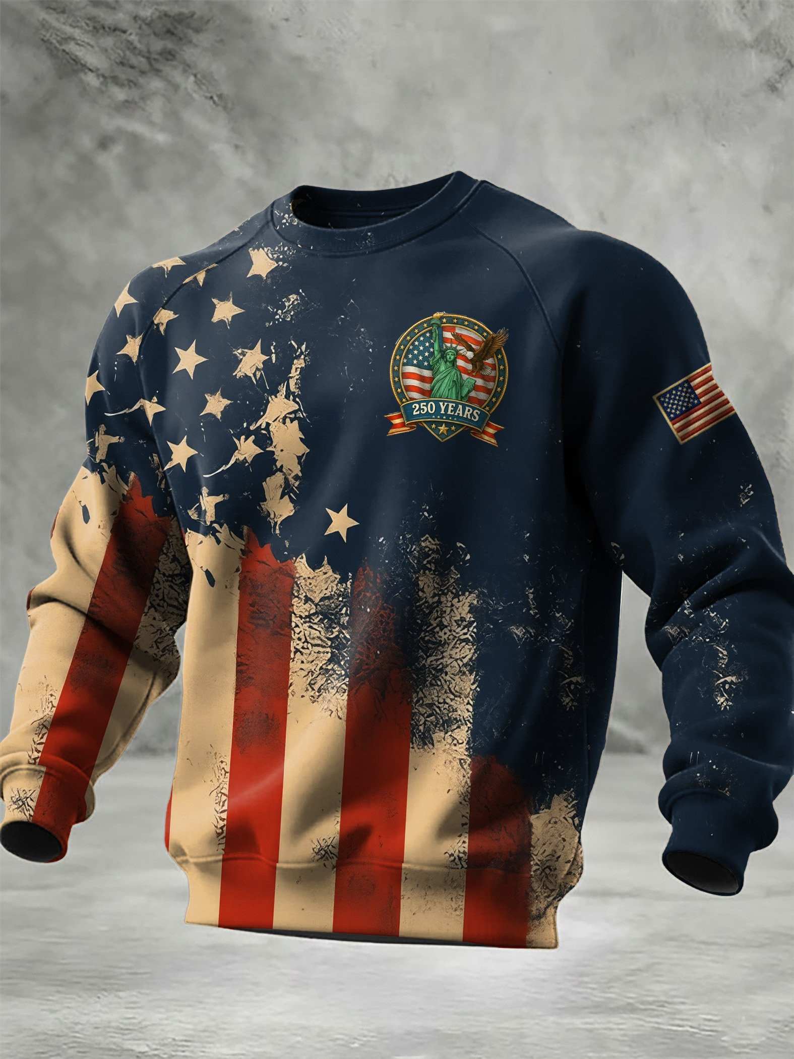 America 250 Years Sweatshirt American Flag Outfit For Men Independence Day Apparel