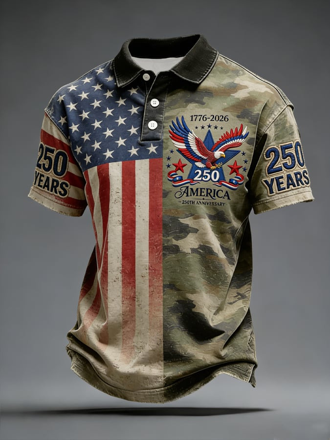 America 250Th Anniversary Camo Polo Shirt American Eagle Shirts Fourth Of July Presents