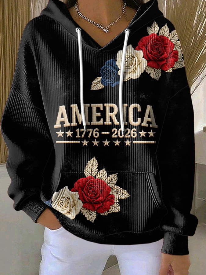 American 250 Years 1776 2026 Hoodie 4Th Of July Clothes Independence Day Gift For Mom