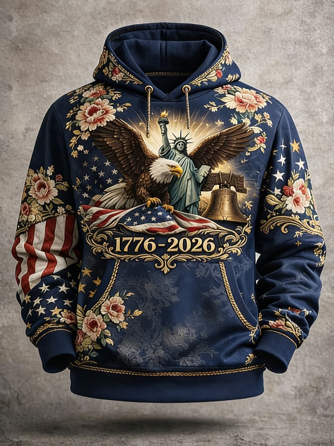 Eagle America 250 Years 1776 2026 Hoodie 4Th July Attire Independence Day Hoodie