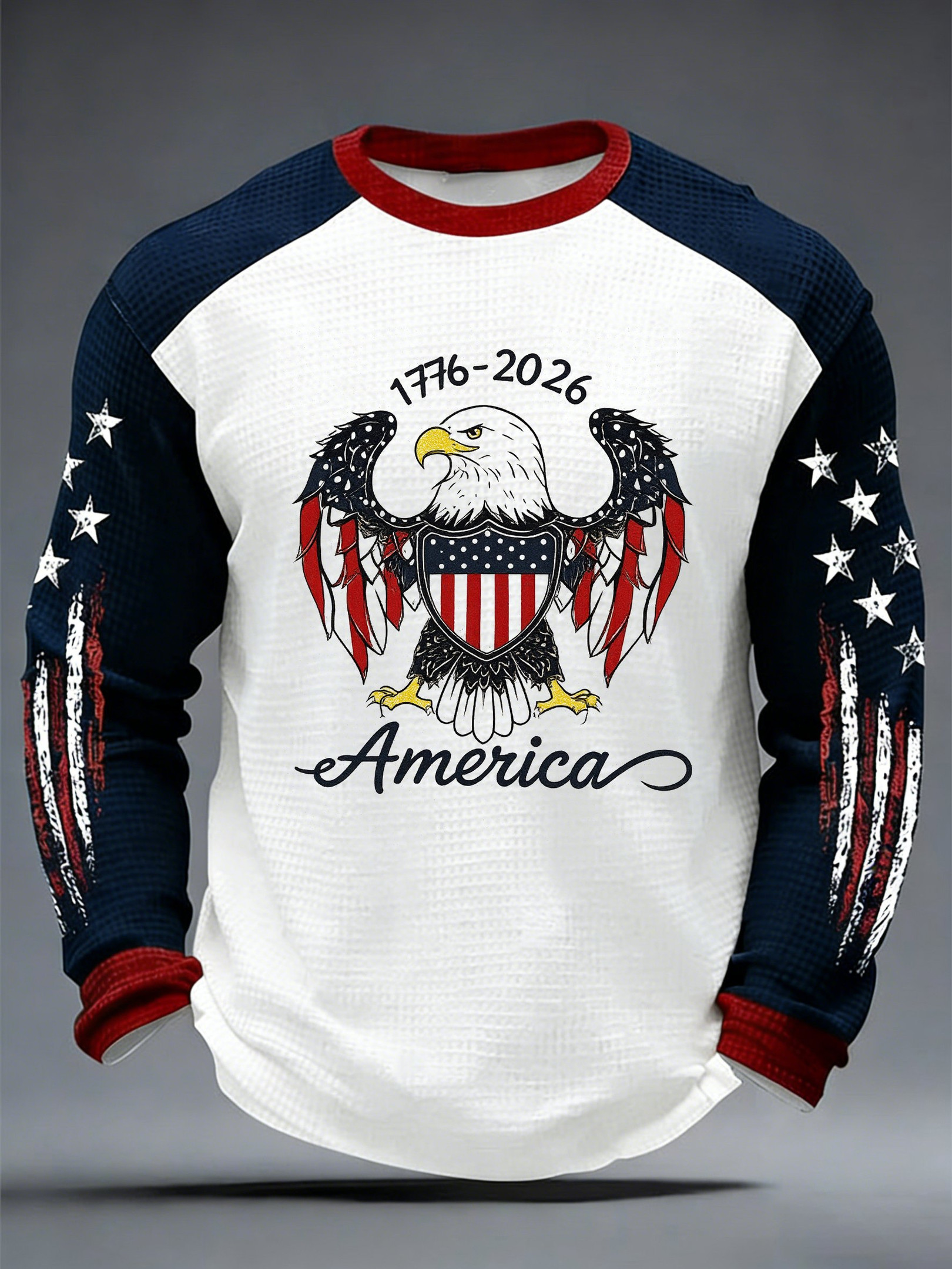 Eagle America 250 Years 1776 2026 Long Sleeve Shirt American Flag Outfit For Men Patriotic Gift