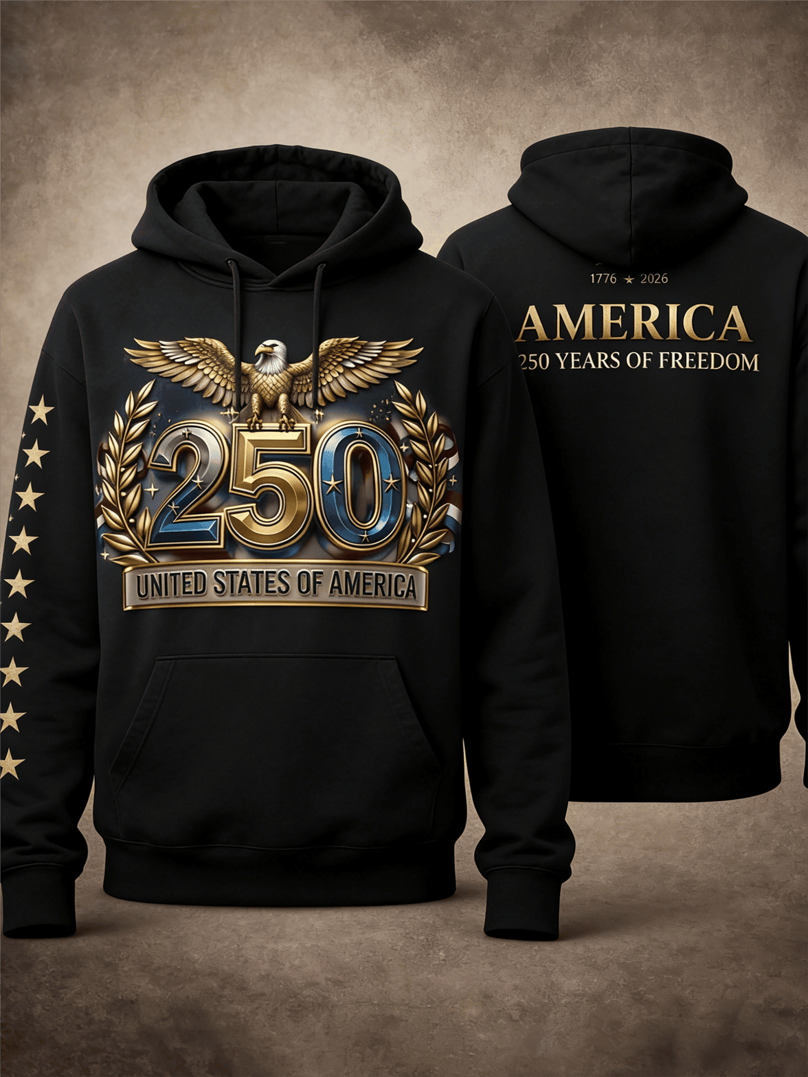 Eagle America 250 Years Of Freedom Hoodie Independence Day Hooded Sweatshirt Gift For Patriots