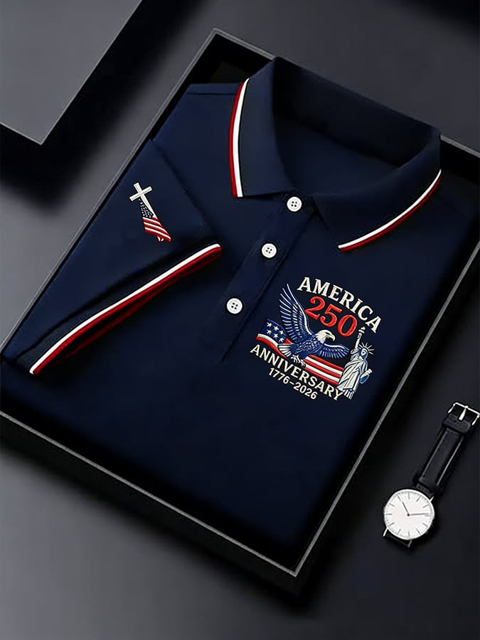 Eagle America 250Th Anniversary Polo Shirt Independence Day Apparel Men's July 4 Shirts
