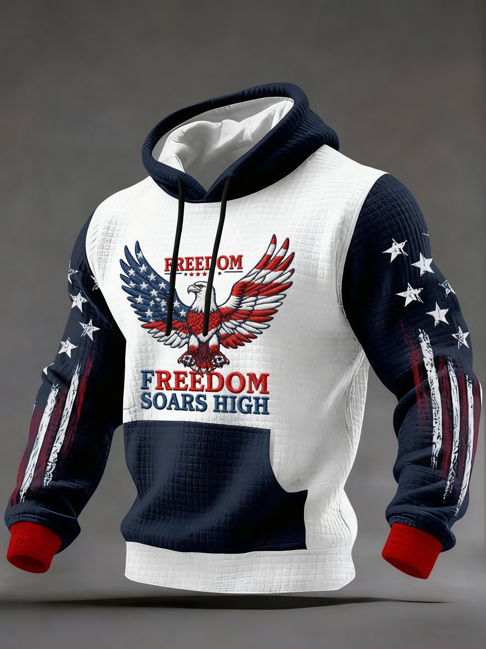 Eagle Freedom Soars High Hoodie Fourth Of July Outfits US Flag Apparel Independence Day Gift