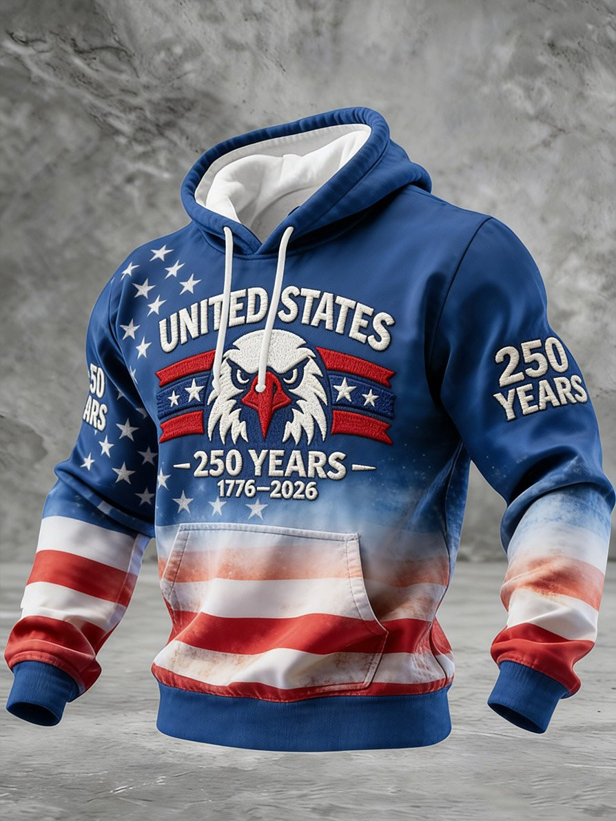 Eagle USA 250 Years 1776 2026 Hoodie Fourth Of July Outfits American Flag Apparel