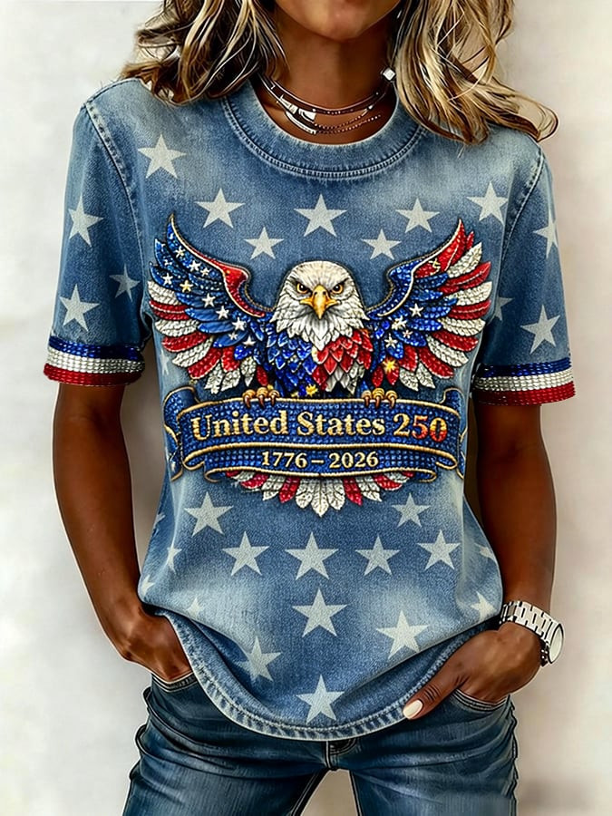 Eagle USA 250 Years 1776 2026 Shirt 4Th Of July Shirts Womens Gifts For Independence Day