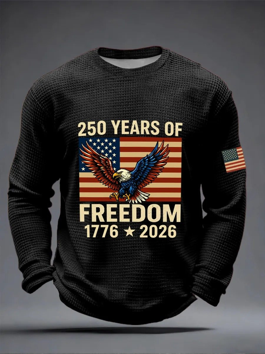 Eagle USA 250 Years Of Freedom Long Sleeve Shirt Fourth Of July Outfits For Guys Patriotic Gift