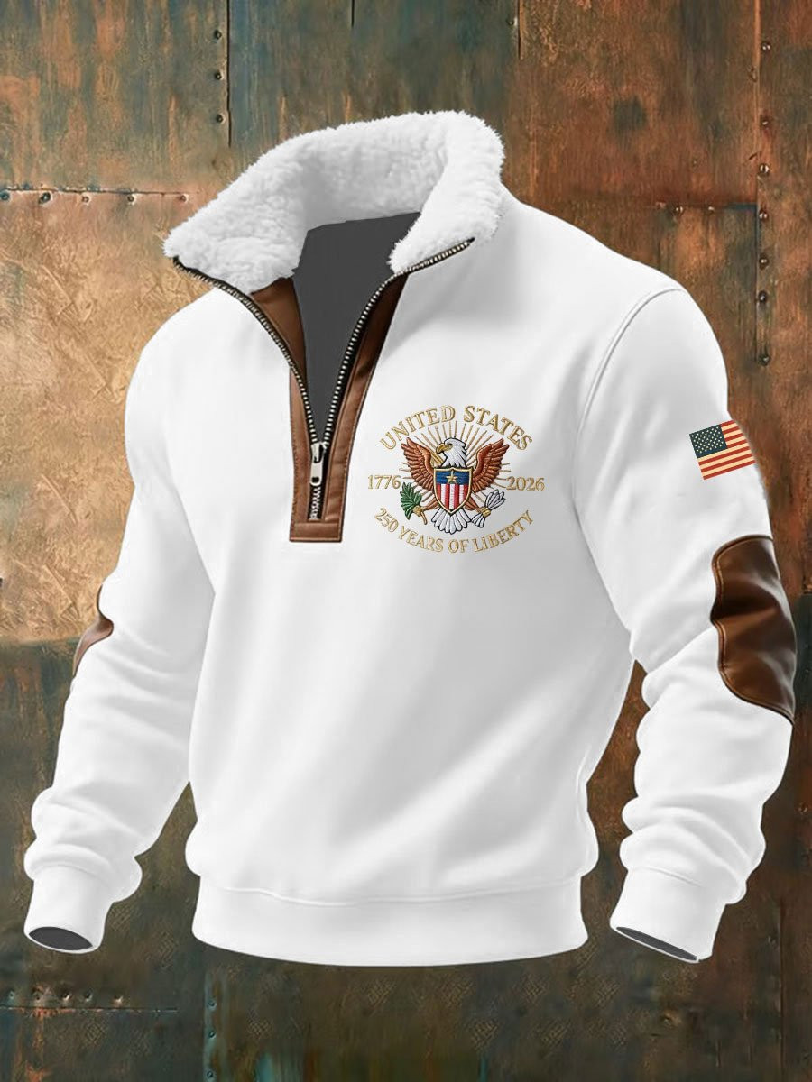 Eagle USA 250 Years Of Liberty Zip Sweatshirt Clothes For July 4Th Independence Day Gift