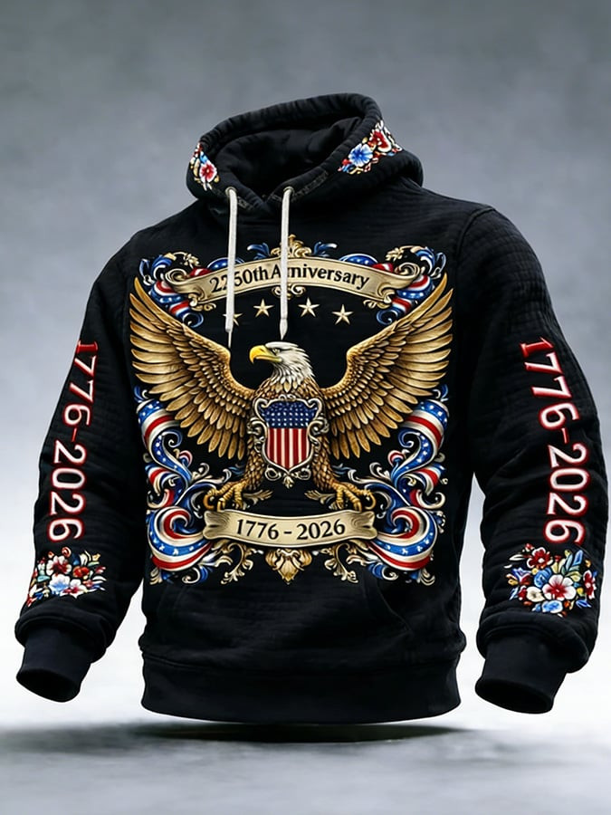 Eagle USA 250Th Anniversary 1776 2026 Hoodie 4Th July Attire Independence Day Hoodie