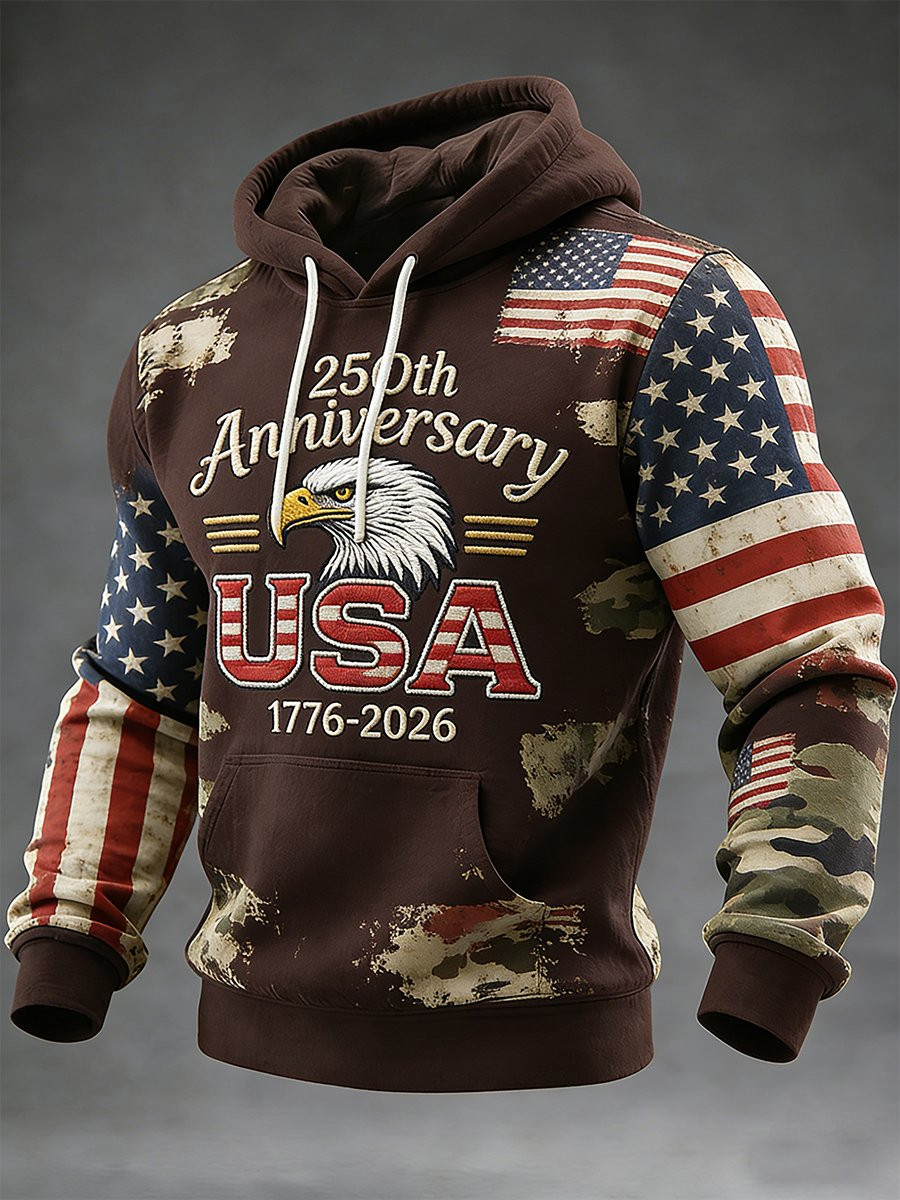Eagle USA 250Th Anniversary Camo Hoodie Best 4th Of July Attire Independence Day Gift