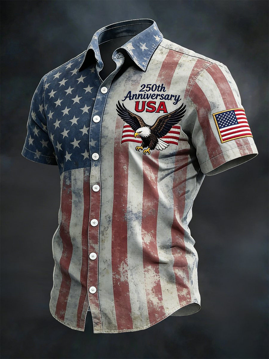Eagle USA 250Th Anniversary Hawaiian Shirt 4Th Of July Clothes Independence Day Gift