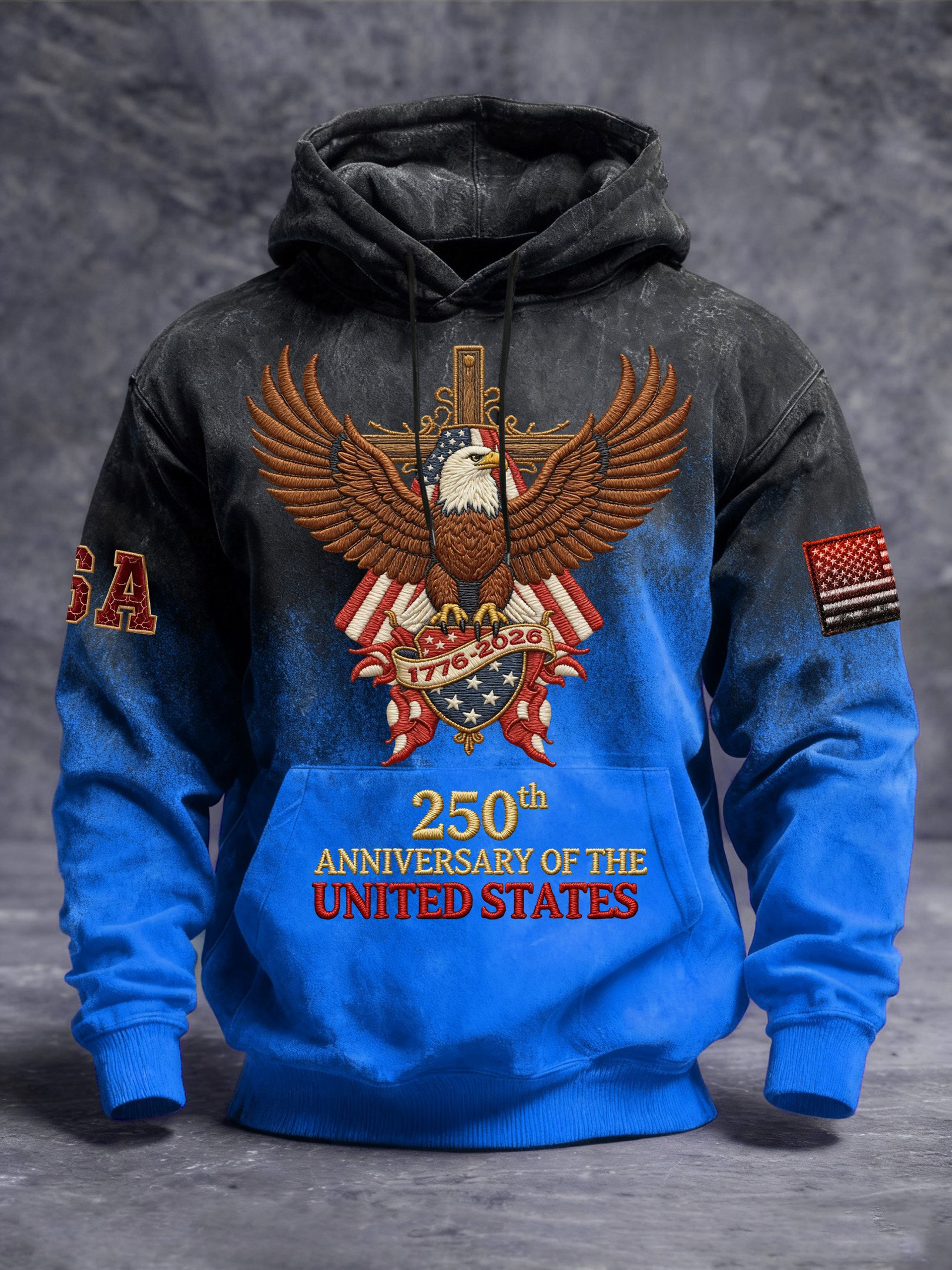 Eagle USA 250Th Anniversary Hoodie American Flag Hoodie Fourth Of July Apparel Patriotic Gifts Eagle USA 250Th Anniversary Hoodie American Flag Hoodie Fourth Of July Apparel Patriotic Gifts