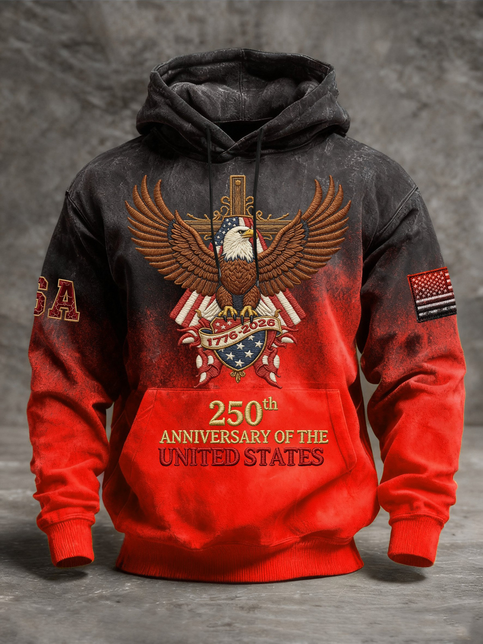 Eagle USA 250Th Anniversary Hoodie American Flag Hoodie Fourth Of July Apparel Patriotic Gifts