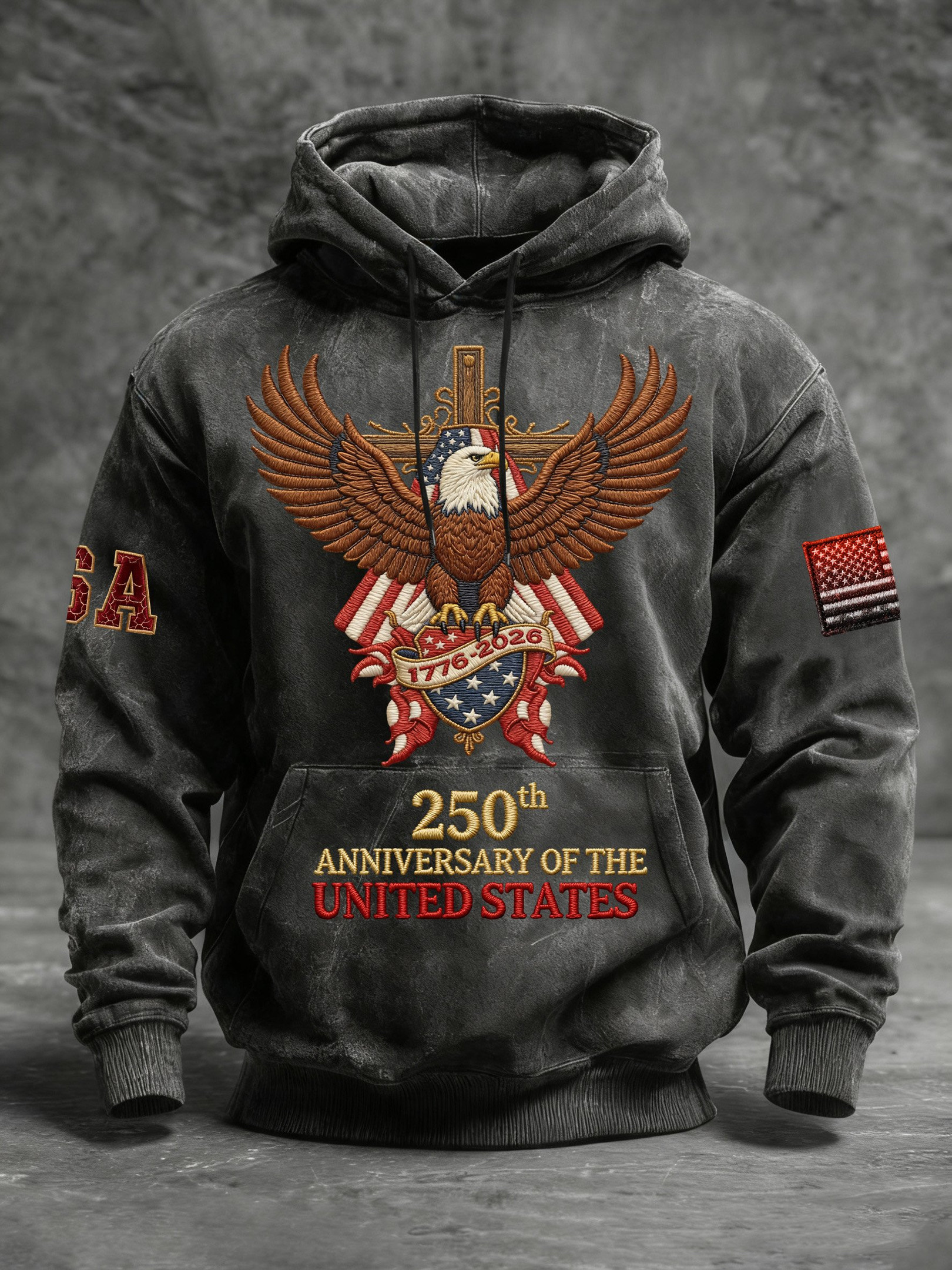 Eagle USA 250Th Anniversary Hoodie Patriotic Hooded Sweatshirt 4Th Of July Outfits