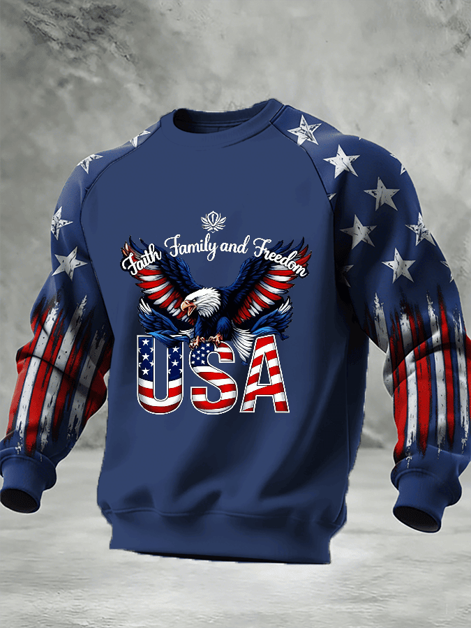 Eagle USA Faith Family Freedom Sweatshirt July 4 Clothing Independence Day Gift For Dad-1