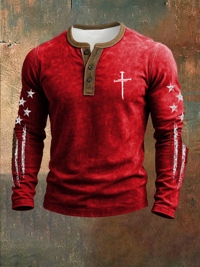 Holy Cross American Flag Button Long Sleeve Shirt National Flag Themed Apparel Gifts Idea Holy Cross American Flag Button Long Sleeve Shirt National Flag Themed Apparel Gifts Idea