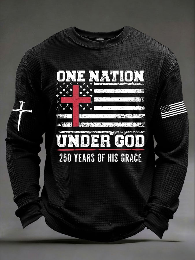 One Nation Under God American Flag Long Sleeve Shirt 250 Years Of His Grace Shirt
