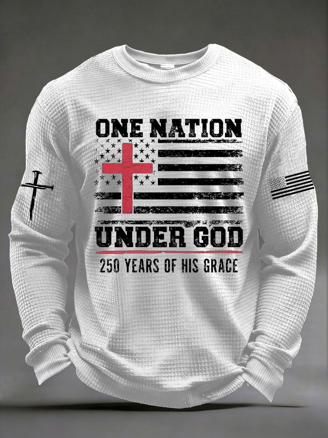 One Nation Under God American Flag Long Sleeve Shirt 250 Years Of His Grace Shirt