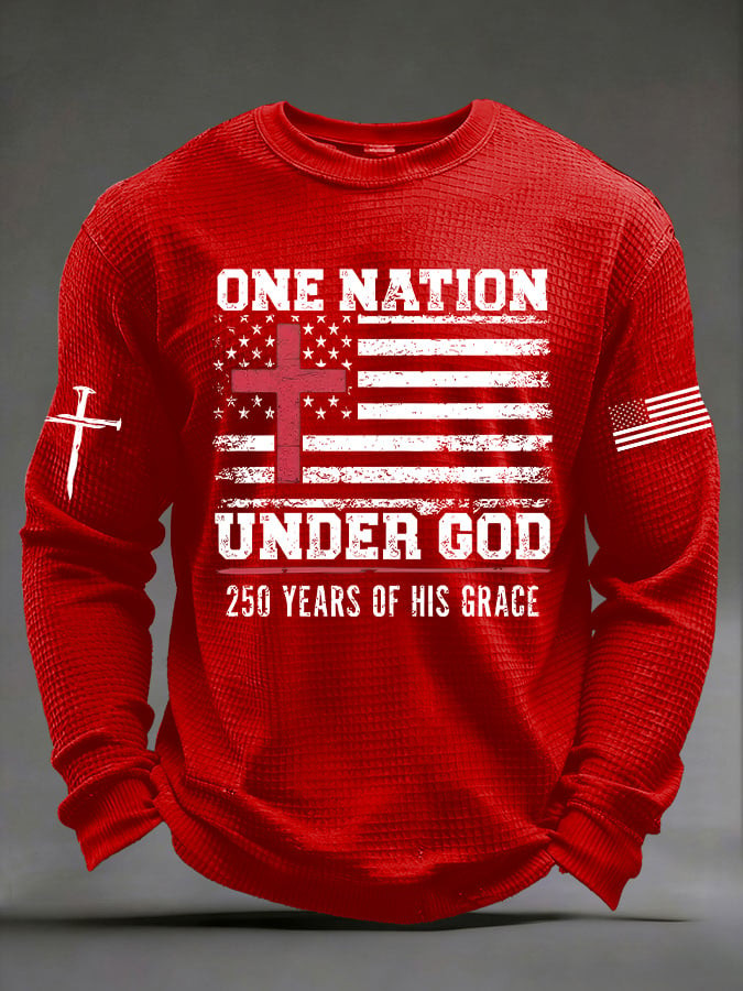 One Nation Under God American Flag Long Sleeve Shirt 250 Years Of His Grace Shirt