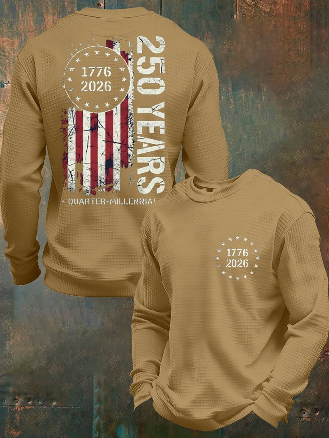 USA 250 Years 1776 2026 Long Sleeve Shirt USA Flag Apparel Patriotic Shirts Men's Clothes