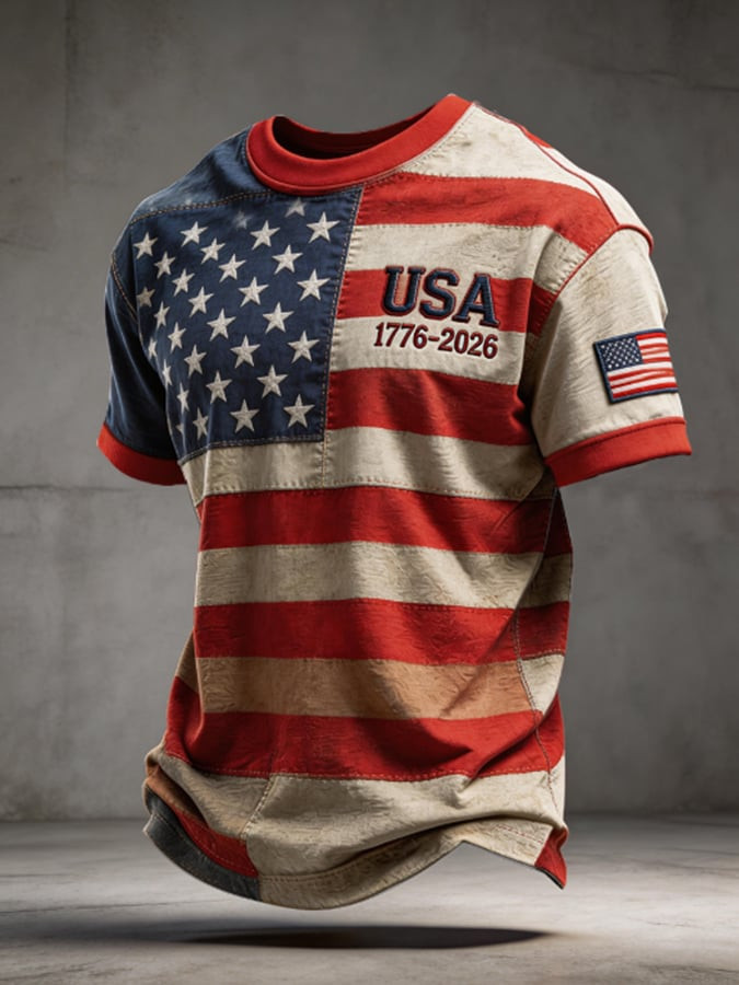 USA 250 Years 1776 2026 Shirt American Flag Shirts For Men Clothes For The Fourth Of July