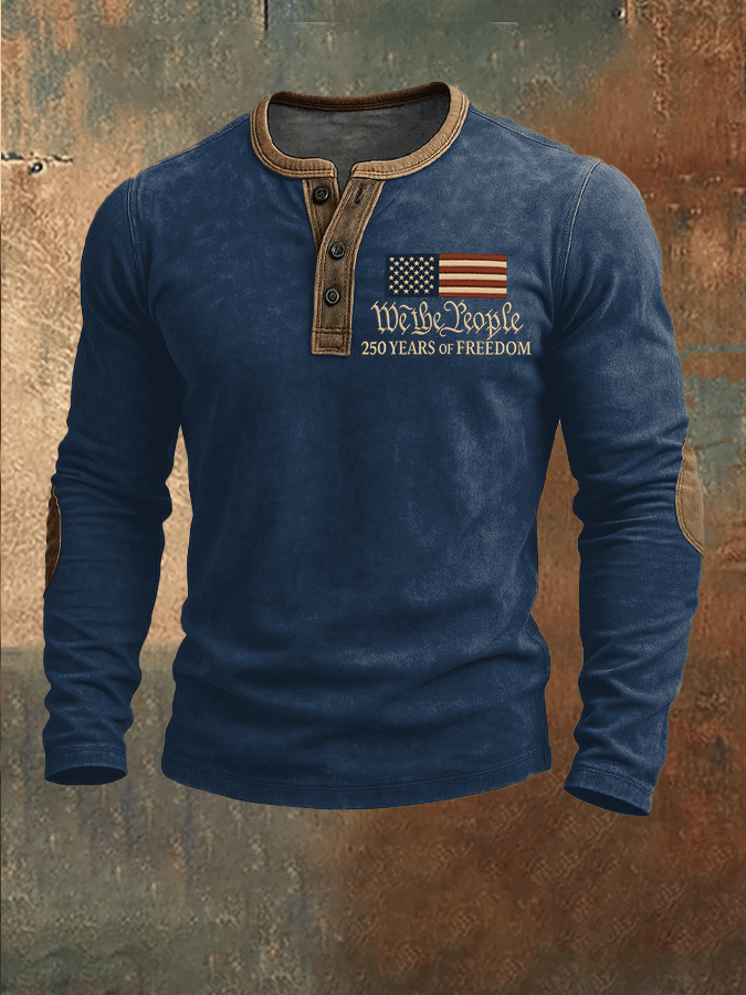 USA 250 Years Of Freedom Button Long Sleeve Shirt We The People Apparel July 4 Attire USA 250 Years Of Freedom Button Long Sleeve Shirt We The People Apparel July 4 Attire