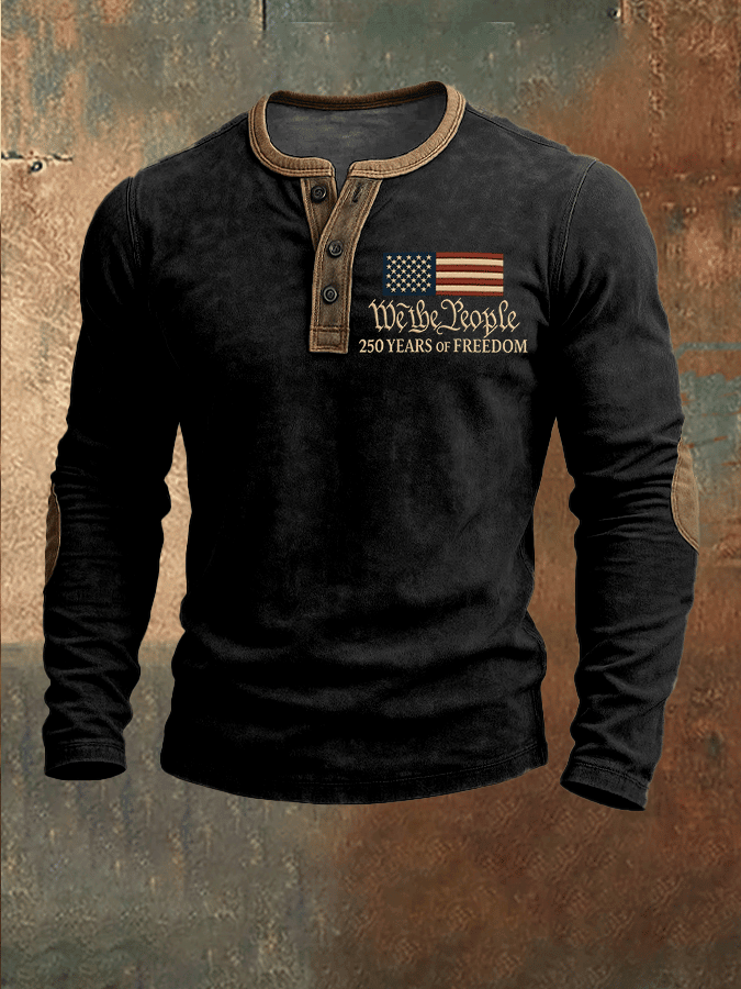 USA 250 Years Of Freedom Button Long Sleeve Shirt We The People Apparel July 4 Attire