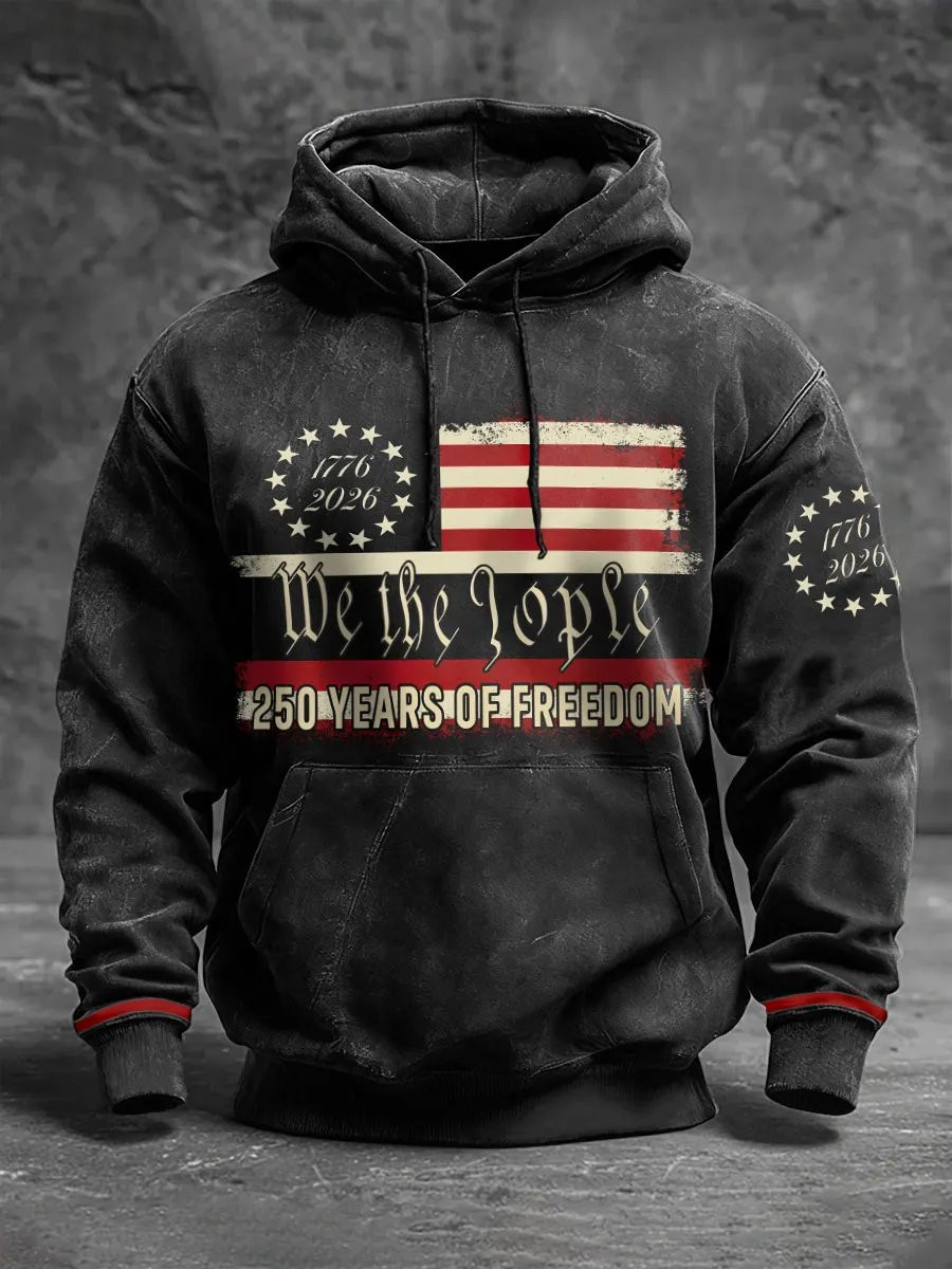 USA 250 Years Of Freedom Hoodie Fourth Of July Apparel Independence Day Gift Idea