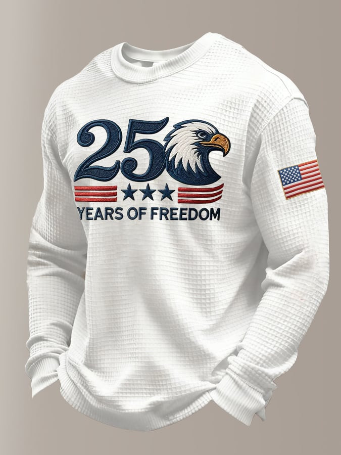 USA 250 Years Of Freedom Long Sleeve Shirt Fourth Of July Outfits For Guys Patriotic Gifts