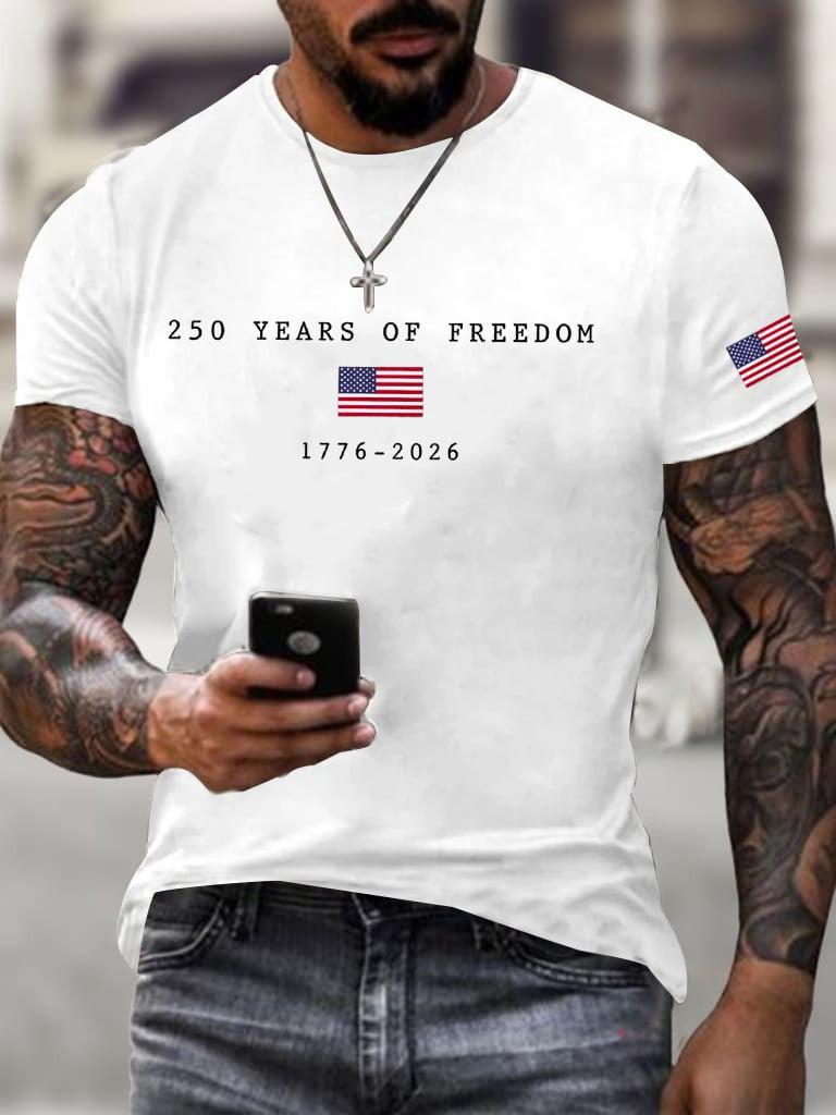USA 250 Years Of Freedom Shirt 1776 2026 American Flag Shirt Independence Day Apparel