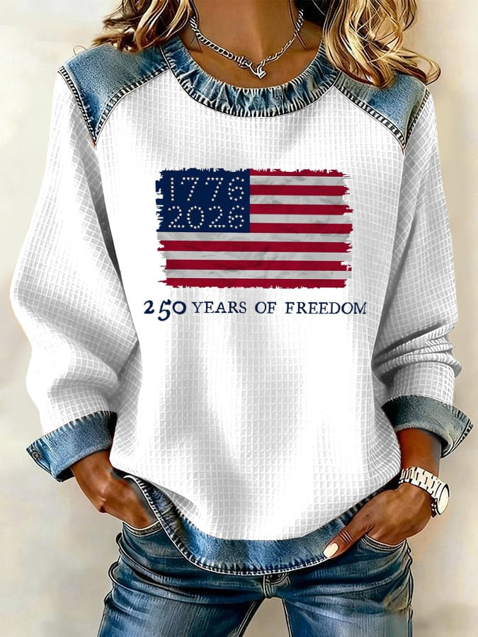 USA 250 Years Of Freedom Sweatshirt Fourth Of July Outfits Independence Day Gift Idea