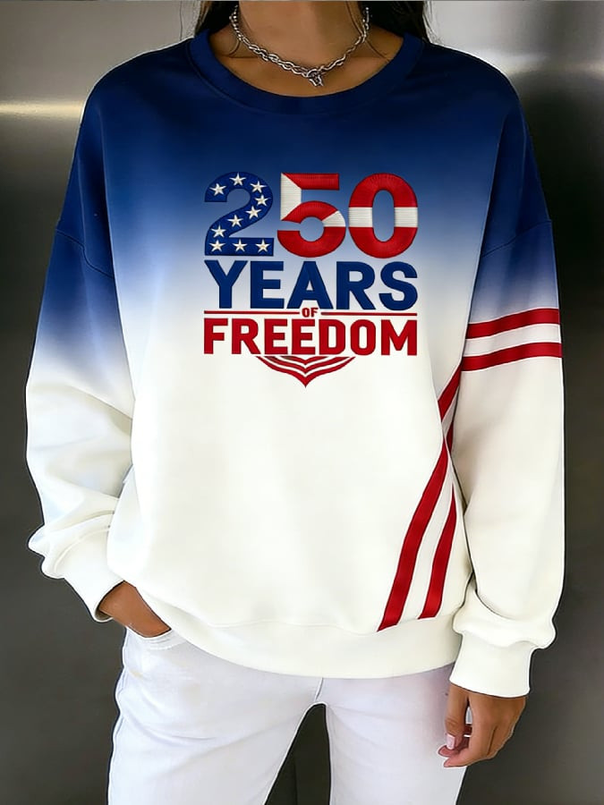 USA 250 Years Of Freedom Sweatshirt July Fourth Outfit Ideas Patriotic Gifts For Wife