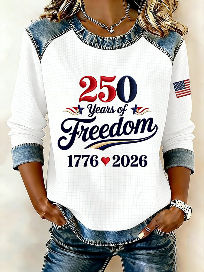 USA 250 Years Of Freedom Sweatshirt Womens 4th Of July Outfits Independence Day Gift-1