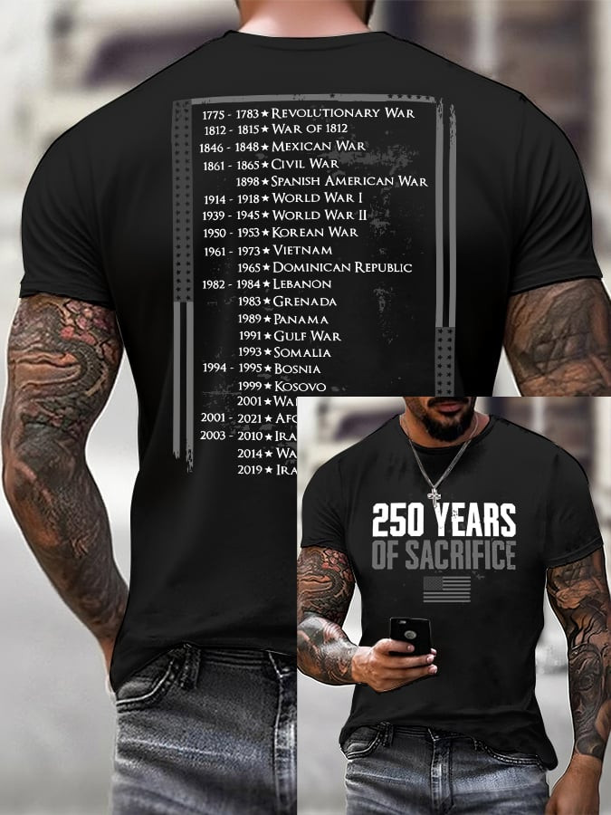 USA 250 Years Of Sacrifice Shirt July Fourth Outfit Ideas Independence Day Shirts