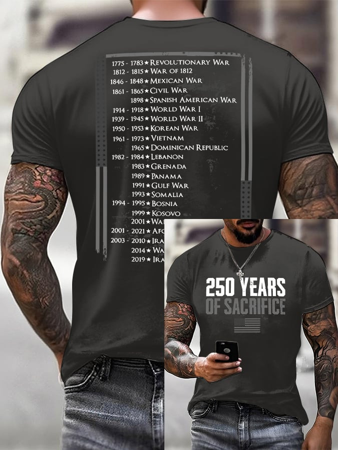 USA 250 Years Of Sacrifice Shirt July Fourth Outfit Ideas Independence Day Shirts