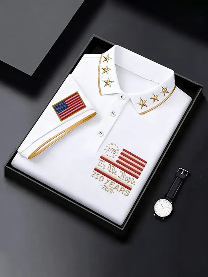 USA 250 Years We The People Polo Shirt Fourth Of July Attire Independence Day Gift