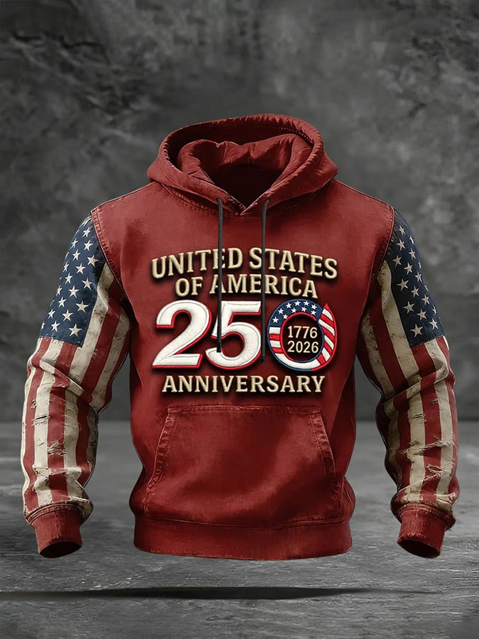 USA 250Th Anniversary Hoodie 4Th Of July Outfits American Flag Hoodie Gifts For Dad